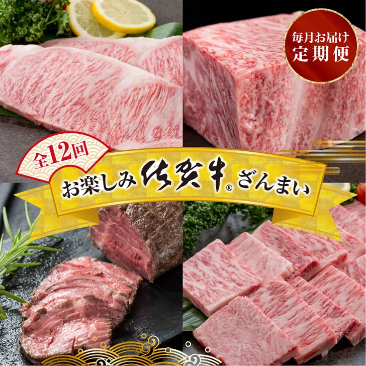 【定期便12回】お楽しみ佐賀牛ざんまい<br /></noscript>
