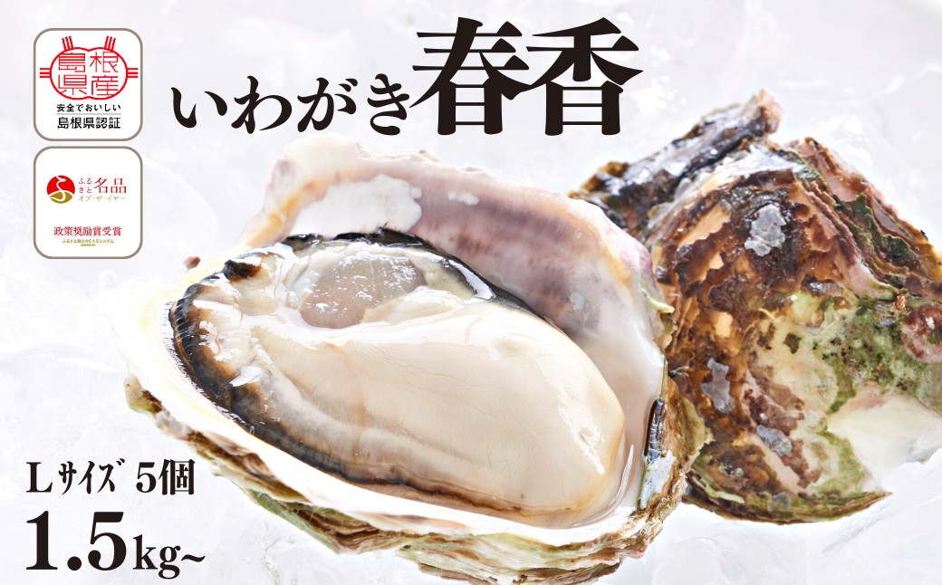 【ブランドいわがき春香】新鮮クリーミーな高級岩牡蠣 殻付きLサイズ×5個 イメージ