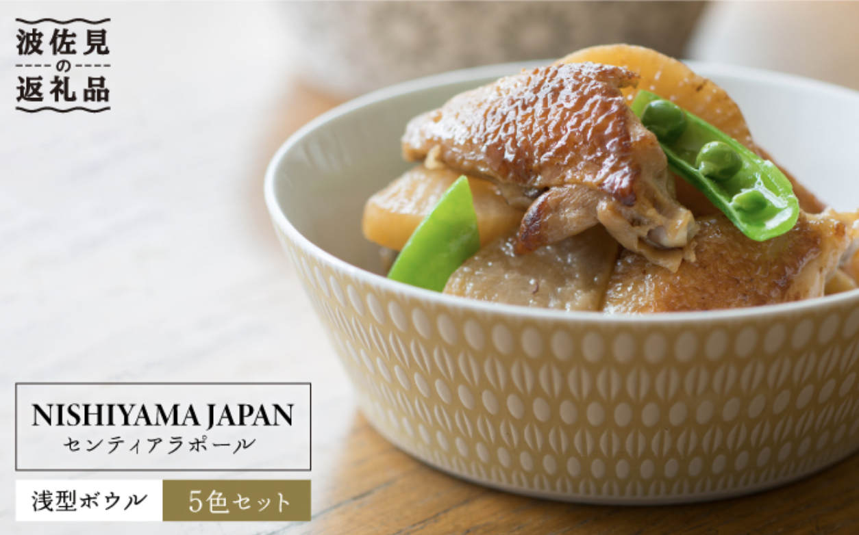 【波佐見焼】センティアラポール 浅型 ボウル 5色セット 食器 皿 【西山】【NISHIYAMAJAPAN】 イメージ