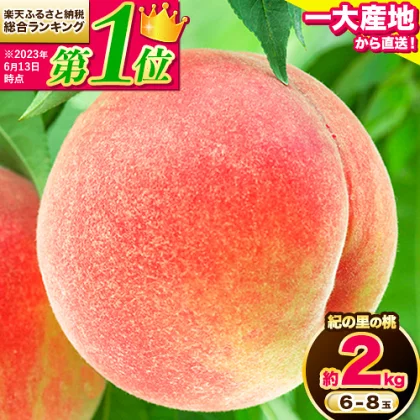 【第5位】桃 もも 和歌山県産 紀の里の桃 約2kg(6～8玉) 