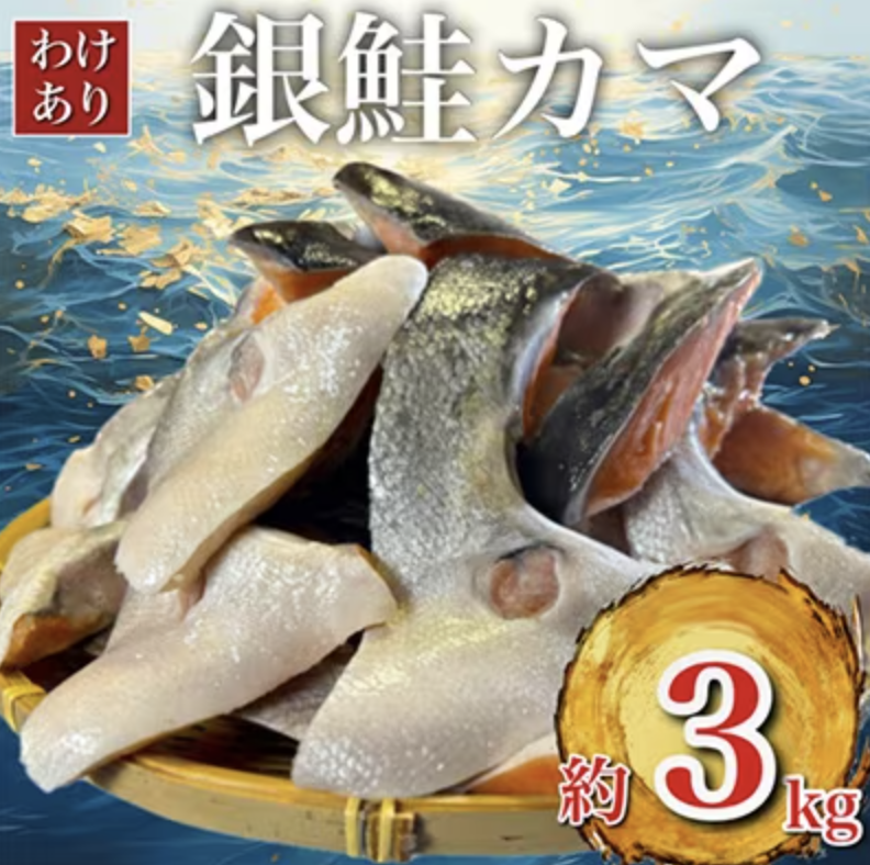 訳あり 人気海鮮お礼品 銀鮭カマ 約3kg