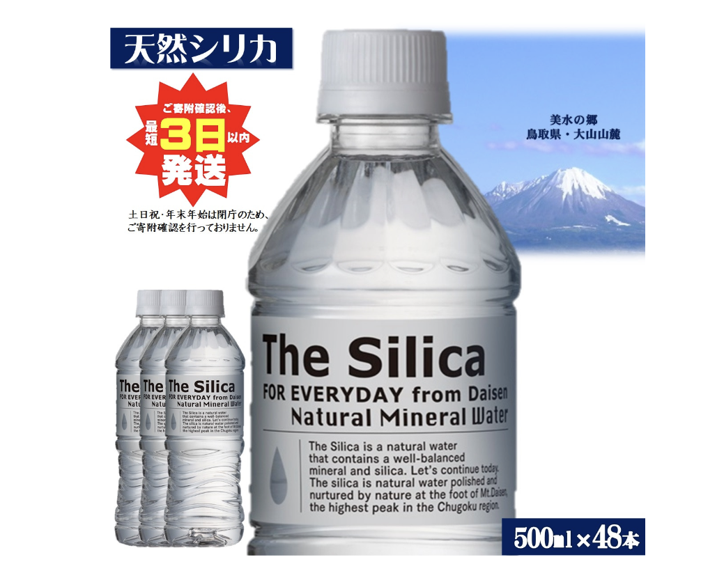 The Silicaシリカ天然水500ml 24本×2箱 計48本