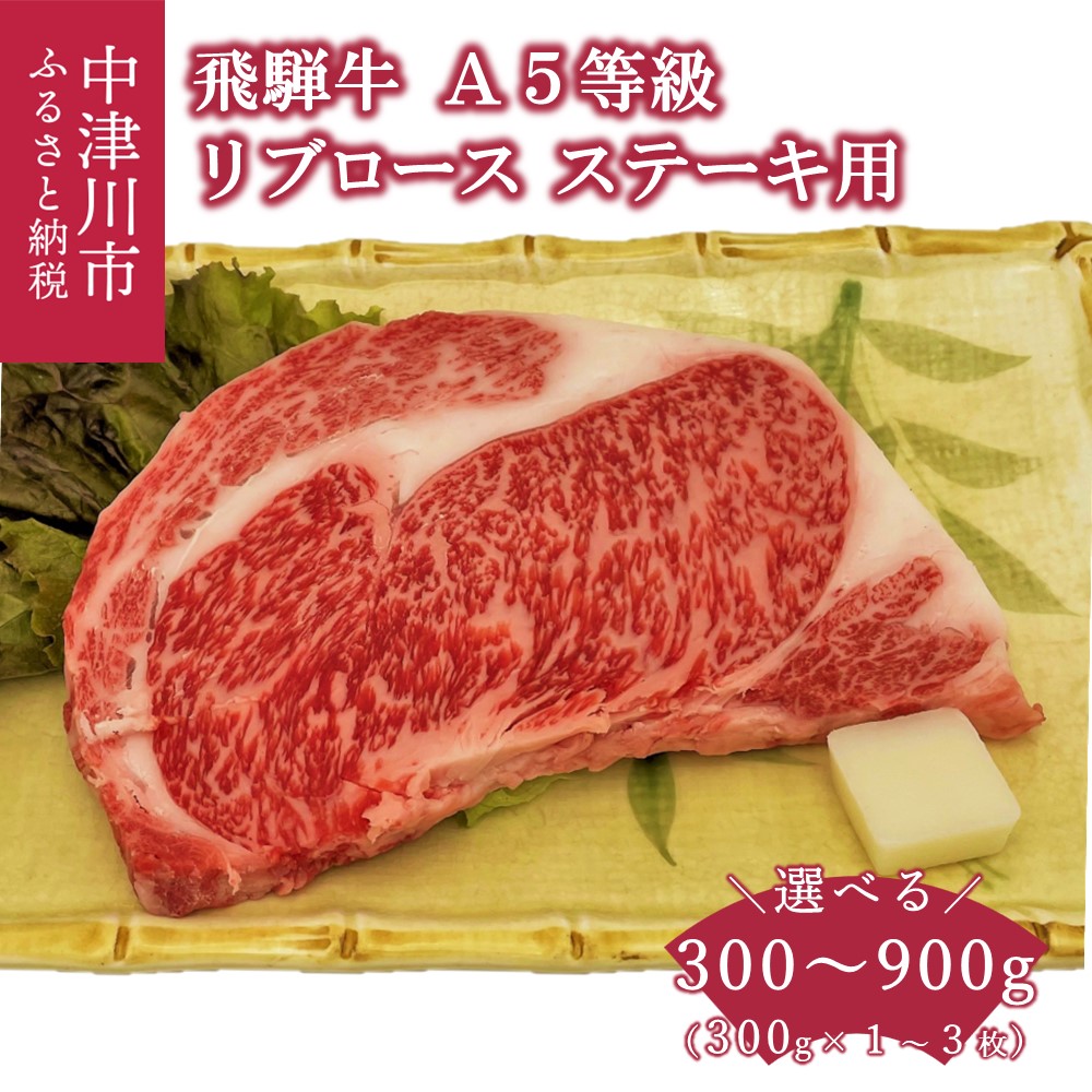 飛騨牛 リブロース ステーキ肉 1枚 300g / 2枚 600g / 3枚 900g A5等級