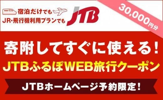 【北海道】JTBふるぽWEB旅行クーポン（30,000円分）