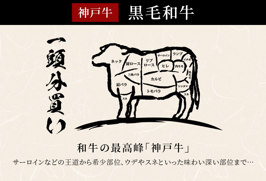 【お肉 第1位】和牛セレブの神戸牛一頭分のセレブ体験（12分割納品コース）