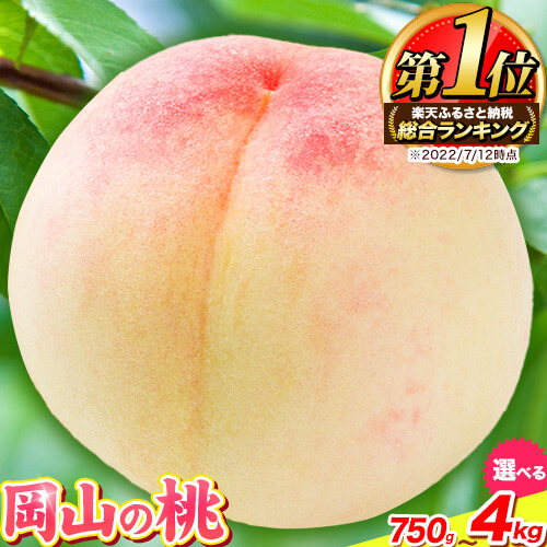 岡山の桃 約750g 約1kg 約1.3kg 2.6kg 4kg