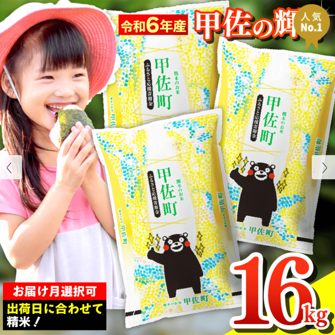 【1位】令和6年産 甲佐の輝き 精米16kg