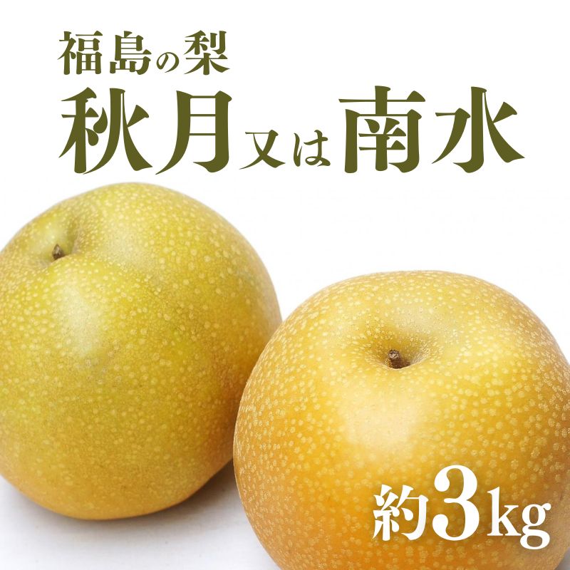 【ふるさと納税】No.2185福島の梨　秋月または南水　約3kg《2025年9月下旬から2025年10月下旬発送予定》梨 なし ナシ 果物 フルーツ お取り寄せ 福島 先行予約 産地直送 10000円以下