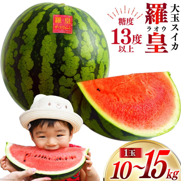 AG060【令和7年度出荷分】超特大！大玉スイカ～羅皇（ラオウ）～（10〜15kg）[先行予約 数量限定 すいか スイカ 西瓜 フルーツ 果物 長崎 長崎県 島原市]