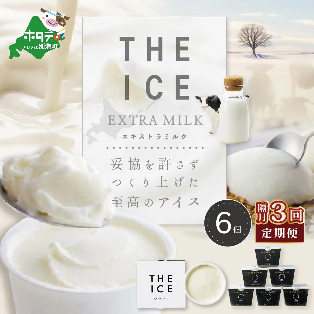 【隔月定期便】【THE ICE】エキストラミルク6個×3回定期便（ちえのわ事業協同組合）