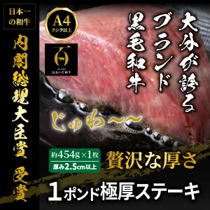 まさに肉のエアーズロック〃おおいた和牛1ポンド極厚ステーキ（29365A）