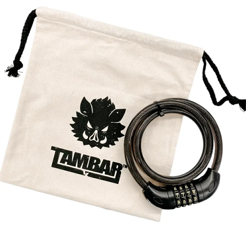 TAMBAR07 4桁ダイヤル式 1,000mm 自転車用ワイヤーロック