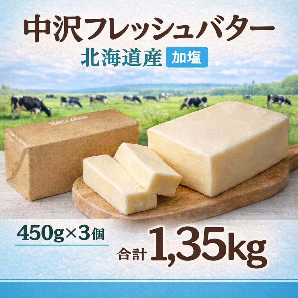【1,158g/1万円】北海道バター 450g 神奈川県藤沢市 3個 計 1.35kg