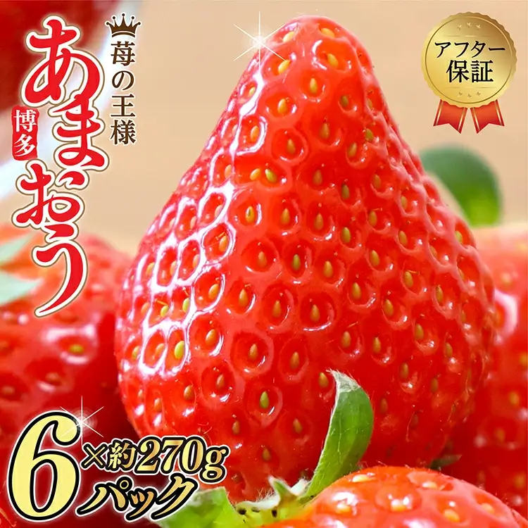 【600円/kg】テレビ 「ヒルナンデス」で紹介されました！ 【福岡県産 あまおう 】 訳あり グランデ 約270g前後×6パック